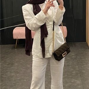 ASOS White Women's Linen Pants & Blazer Set – Petite